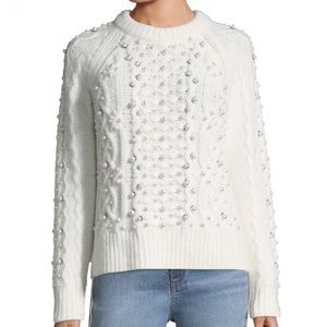Rag and Bone Cable Knit Embellished Sweater